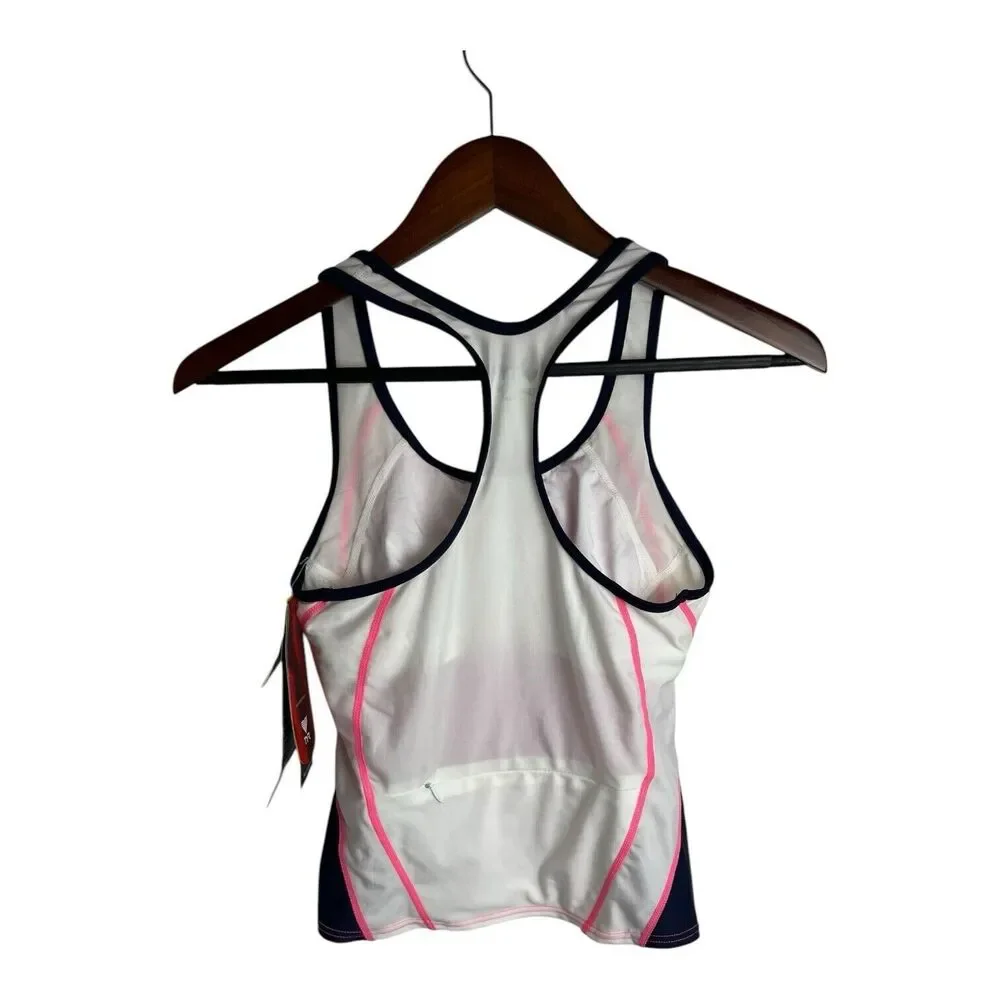 NWT TYR Activewear Women’s XSmall White And Pink Tank New USA Flaw